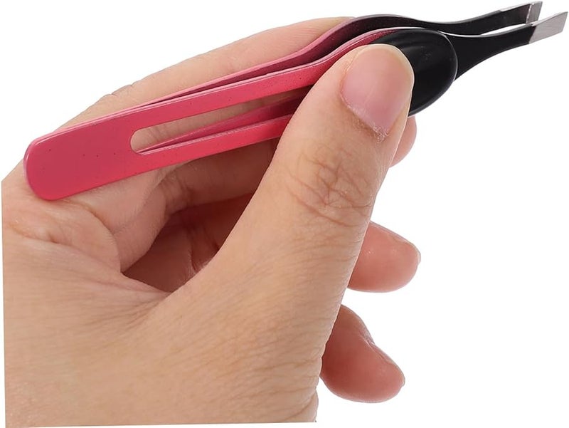 Stainless Steel Eyebrow Tweezers And Hair Scissors 5pcs Set For Precise Grooming - Image 2
